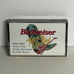 Vintage Budweiser Rock N Country Sampler Cassette Rare Sealed MCA